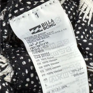 Billabong Black White Polka Dot Floral Jumpsuit Women's Small thumbnail 3
