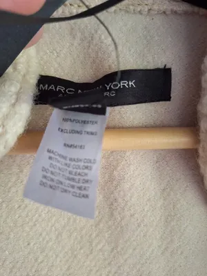 NWT MARC NEW YORK Andrew Marc Cozy Sherpa Fleece Toggle Poncho Cape Jacket Cream thumbnail 3