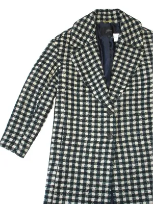 NWT J.Crew Oversized Topcoat in Ivory Black Green Check Tweed Wool Coat 0 $375 thumbnail 5