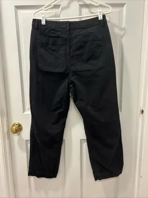 Quince Women’s Organic Stretch Cotton Twill Straight Leg Cropped Pant 10 Black thumbnail 6