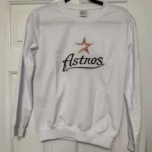 Houston Astros White Lightweight Baseball Sweater Mens Small BNWT MLB Tee thumbnail 7