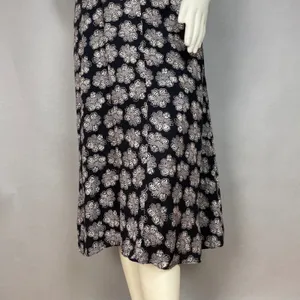 Vintage 90s Slip‎ Dress Women Sleeveless Retro Black White Floral Rayon Summer thumbnail 5