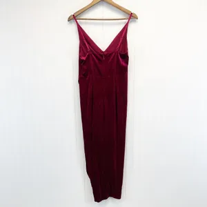 NEW Yumi Kim Womens M Felicity V-neck Midi Velvet Formal‎ Dress Wine Burgundy thumbnail 4