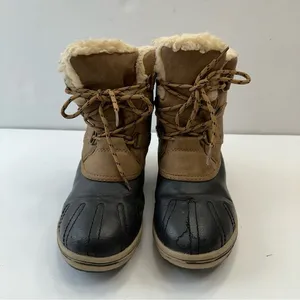 Bearpaw Boots Leighton Wool Blend‎ Lined Winter Boots Tan Black Womens Size 7 thumbnail 2