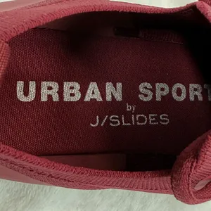 J/Slides Urban Sport Sneakers Knit Maroon‎ Lace Up Comfort Shoes Size 7 thumbnail 11