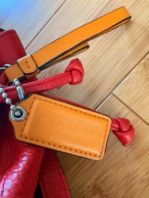 Red Leather Coach Backpack Vintage thumbnail 2