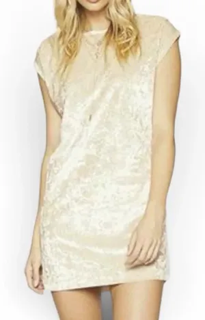 Knot Sisters Crushed Velvety Texture Champagne/Beige Shift lightweight Dress(S) thumbnail 1