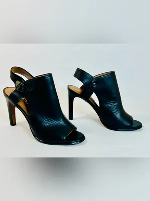 Coach Black Leather High Heel Sandal “Iona” size 10 thumbnail 3