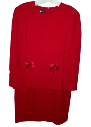 Vintage Donna Ricco Dress‎ Red thumbnail 1