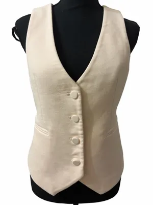 Zara Button Down Front Ivory Blazer Vest(Size XS) thumbnail 1