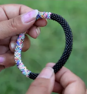 Beaded Story Bracelet made women in Nepal - by Sashka thumbnail 1