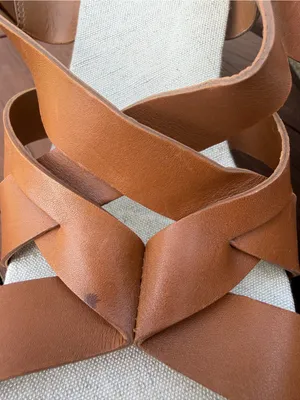 Cole Haan Crystal Honey Leather Espadrille Wedge Sandals Size 8 $150 thumbnail 5