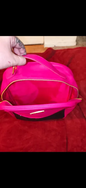 Juicy Couture Hot Pink & Black Faux Leather Backpack Sequence thumbnail 6