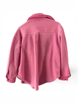 Women's English Factory Pink Fleece Teddy Jacket Size S thumbnail 2