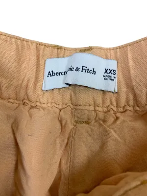 Abercrombie & Fitch Sloane Tailored Linen-Blend Shorts XXS Peach Pleated Summer thumbnail 2