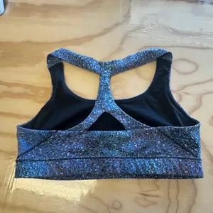 Lululemon Energy Bra Blue Purple Multi Color Pixel Print Racerback Size 8 thumbnail 2
