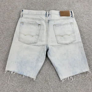 American Eagle Womens Shorts 31" Blue Denim Acid Wash Distressed Cut Off Bermuda thumbnail 9