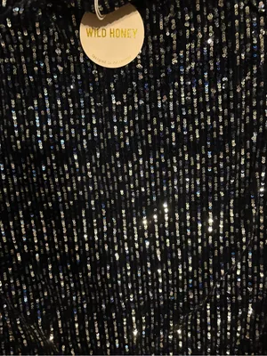 Wild Honey Navy Sequin Slip Dress thumbnail 3