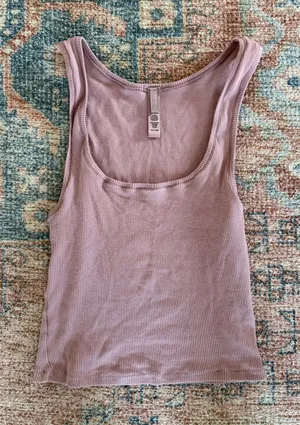 SKIMS Cotton Tank Pink Rib thumbnail 1