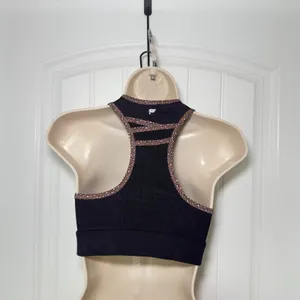 Fabletics Black Small Trinity High Impact Sports Bra Yoga Racerback‎ Athleisure thumbnail 4
