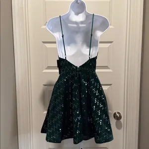 City Studio Green Metallic Fit &‎ Flare Dress Size 1 NWT Holiday Party Glam thumbnail 7
