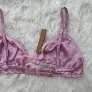 Skims Woven Shine Sleep Bralette Pink Rose Size Large thumbnail 8
