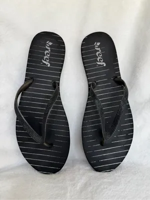 Reef Womens Sandals Size 8 Stargazer Prints | Black Stripes Waterproof Soft thumbnail 2