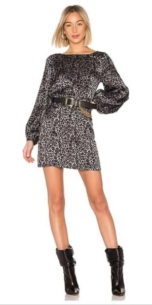 Equipment Femme Women's Zipporah Short‎ Silk Dress in Silver Steel Multi thumbnail 1
