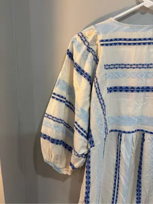 Anthropologie Luisa Perla Tiered Maxi Dress Cotton Resort Dress Boho Summer L thumbnail 6