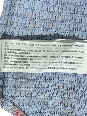 Abercrombie & Fitch NWOT Blue Floral Smocked Ruffle Crop Top Small S thumbnail 7