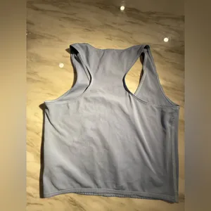 True Religion Pastel Blue Scoop Neck Crop Tank thumbnail 4