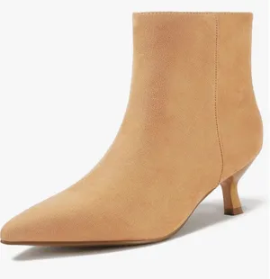 NEW Ankle Boots Bootie Low Kitten Heel Detachable Metal Strap Pointed Toe 7 thumbnail 1