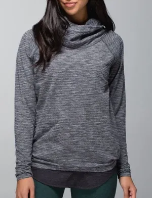 Lululemon Healthy Heart Coco‎ Pique Grey Hooded Pullover Size 6 D28 thumbnail 1