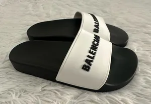 BALENCIAGA Raised Logo Embossed Rubber Pool Sandals‎ Slides Shoes White $395 36 thumbnail 1