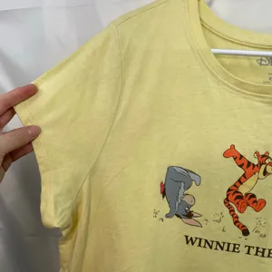 Disney women's yellow Winnie the Pooh Piglet‎ Tigger Eeyore casual tshirt cotton thumbnail 2
