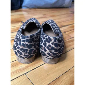 Leopard Print Smoking Loafers Brown Suede Look Ballet Flats Cute Casual Size 7.5 thumbnail 4