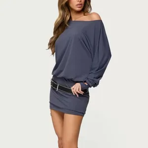 Edikted Venice open back mini dress in grey thumbnail 2
