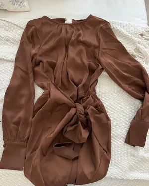 Silk Brown Dress thumbnail 1