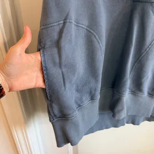 Aerie Cozy Hoodie Womens Large Dusty Blue Partial Button Oversized Boho Pockets thumbnail 4