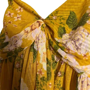 Free People Mirage Yellow Floral Print Hi-Low Tunic Dress Size Medium thumbnail 4