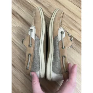 Sperry Wm 6M Tan Loafers‎ Boat Shoes Leather Beige Slip On Casual Chic thumbnail 6