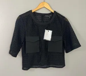 open Knit Crop Top thumbnail 1