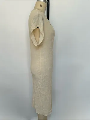 Cream Crochet Trim V-Neck Coverup with Black Accent thumbnail 3