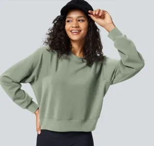 Lululemon Softstreme Perfectly Oversized Cropped Crew Sweatshirt Green Size 2 thumbnail 1