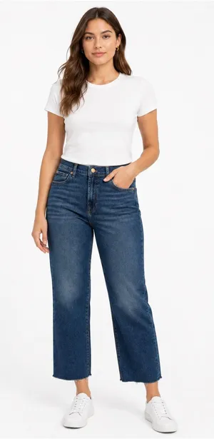 7 For All Mankind Straight Leg Jeans raw hem‎ thumbnail 1
