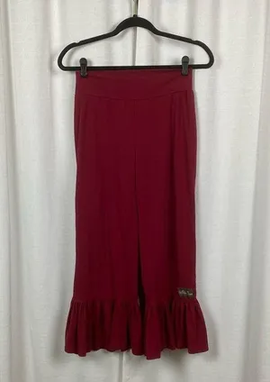 Matilda Jane Burgundy Red Big Ruffle Bottom Pants Sz.S thumbnail 2
