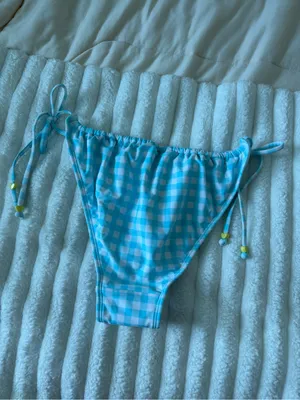 NWOT Stoney Clover lane target Blue Gingham Tie-Side Bikini Bottom thumbnail 6