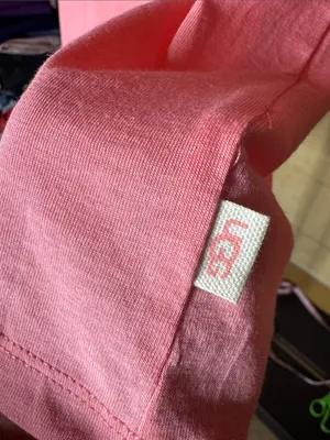 NWOT UGG Brinlee Pink Organic Cotton Tee XS Soft Crewneck T-Shirt thumbnail 5