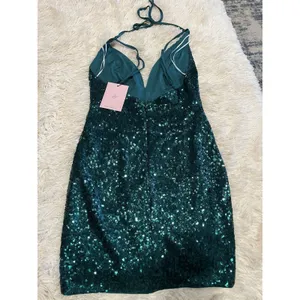 Green Sequin Hoco Dress By Hello Molly Size 6 Homecoming Cocktail NWT thumbnail 7