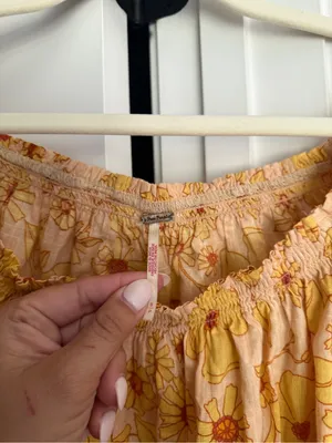 Free People yellow floral off shoulder blouse Miss Daisy Printed Top Ivory Combo thumbnail 3
